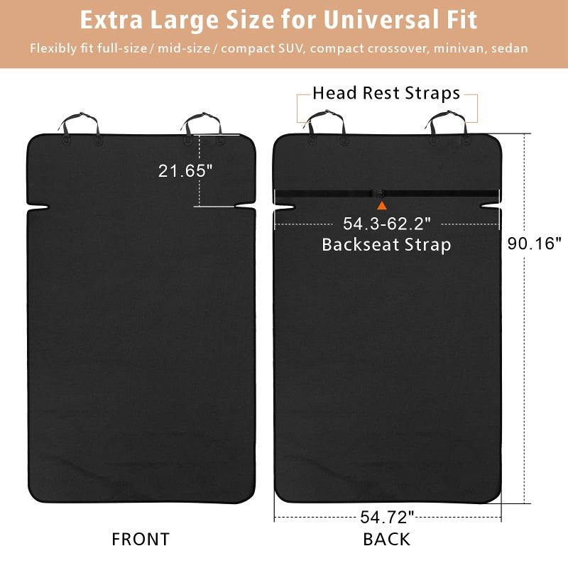 F-color SUV Cargo Liner for Dogs - Waterproof Pet Cargo Liner, Comfort Dog Cargo Cover with Bumper Flap Protector, Scrachproof for Large SUVs Sedans Trunks Vans, Black - Image 2